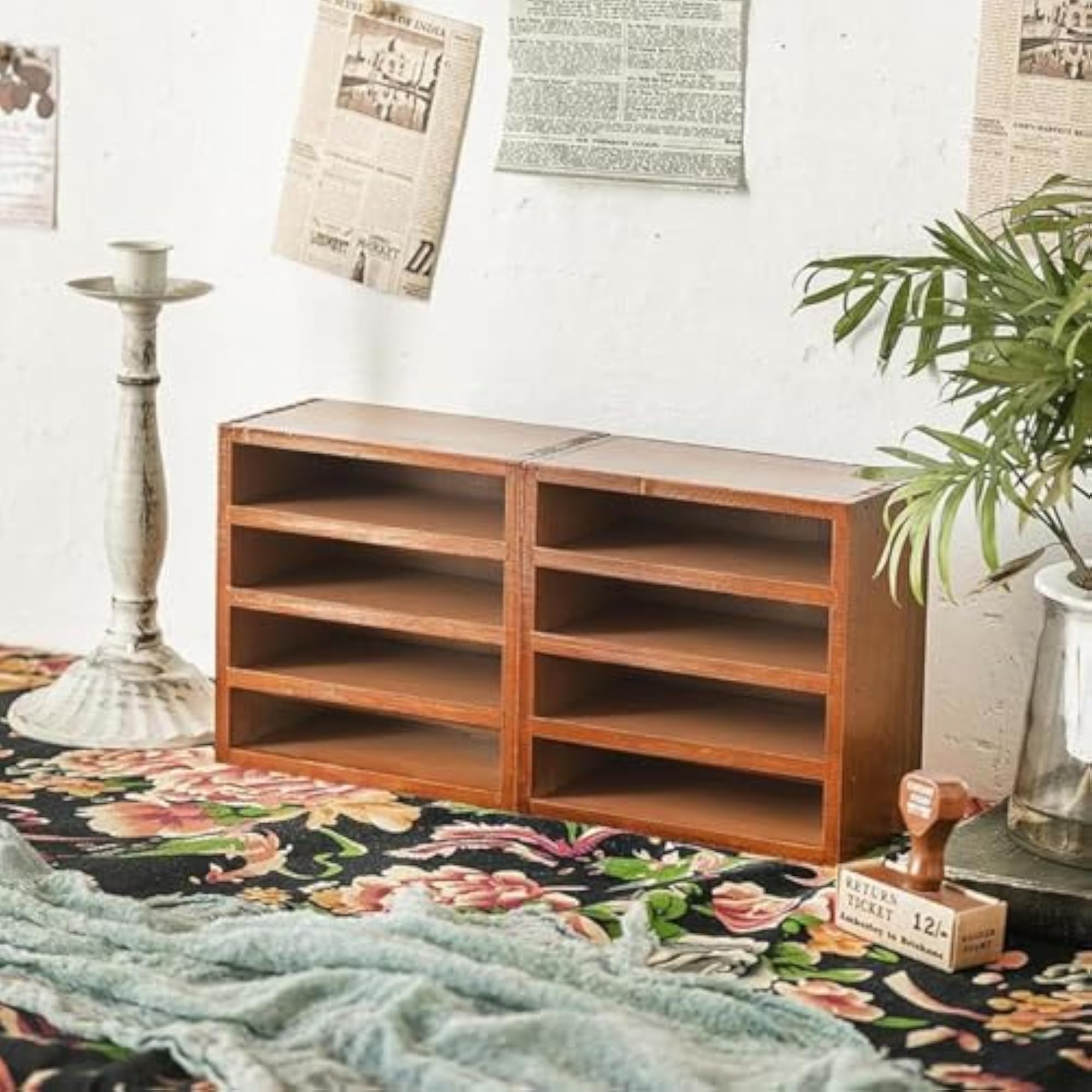 Wood Lipstick Organizer, Multitier Makeup Storage Box